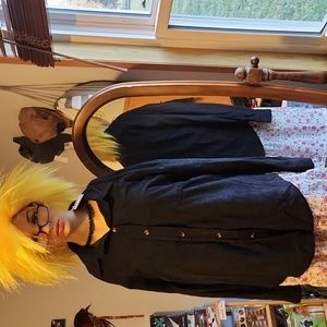 Chyrii Corduroy button-up Shirt ☆ Black ☆ size Medium ☆ NEW w tags ☆ Classy ☆☆